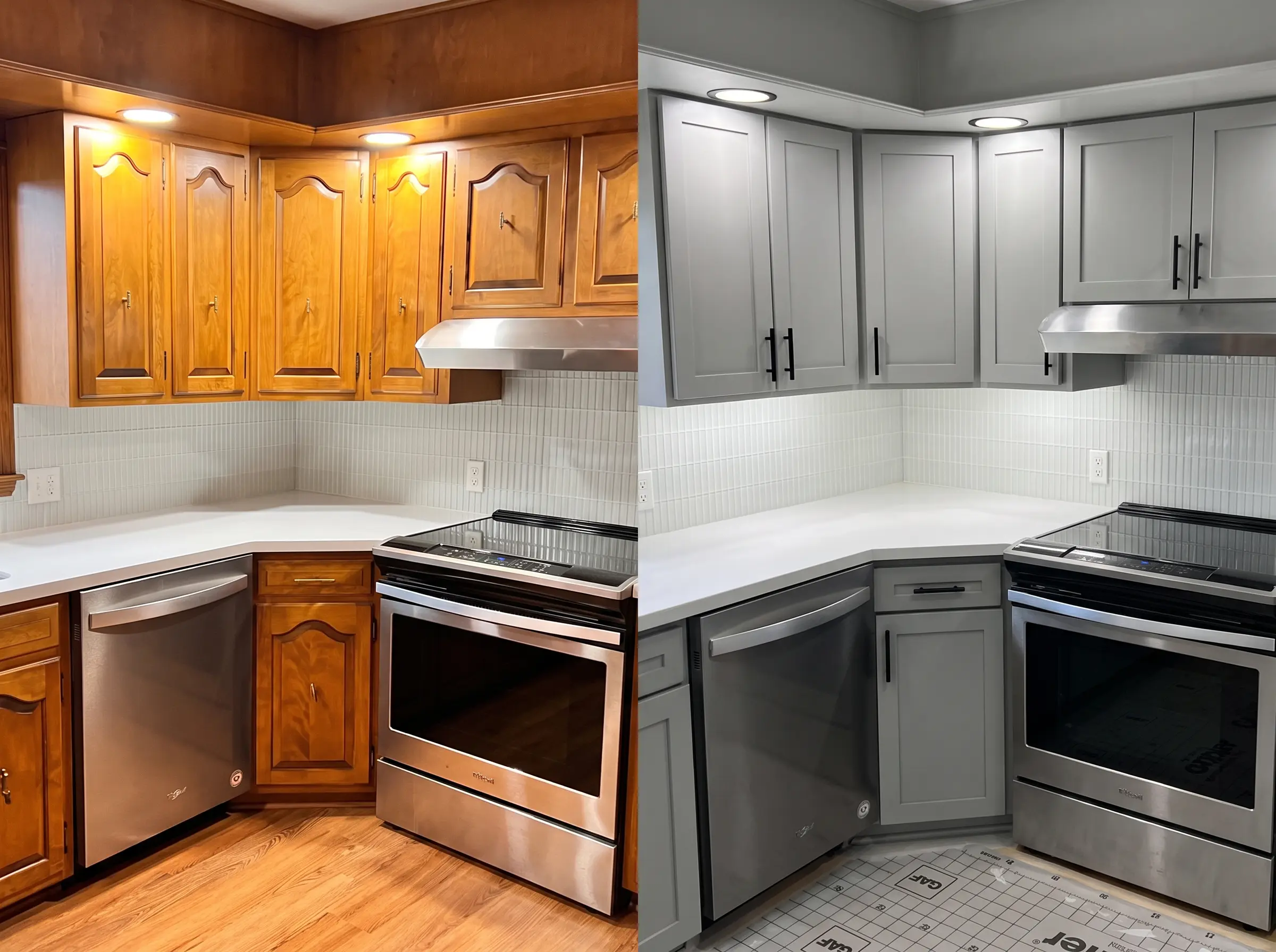 Bathroom cabinet refinishing project in Buckhead, Atlanta, Georgia